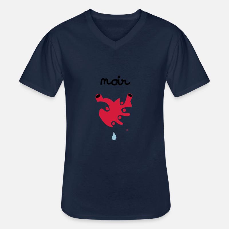 Noir Désir - Männer-T-Shirt mit V-Ausschnitt - Navy