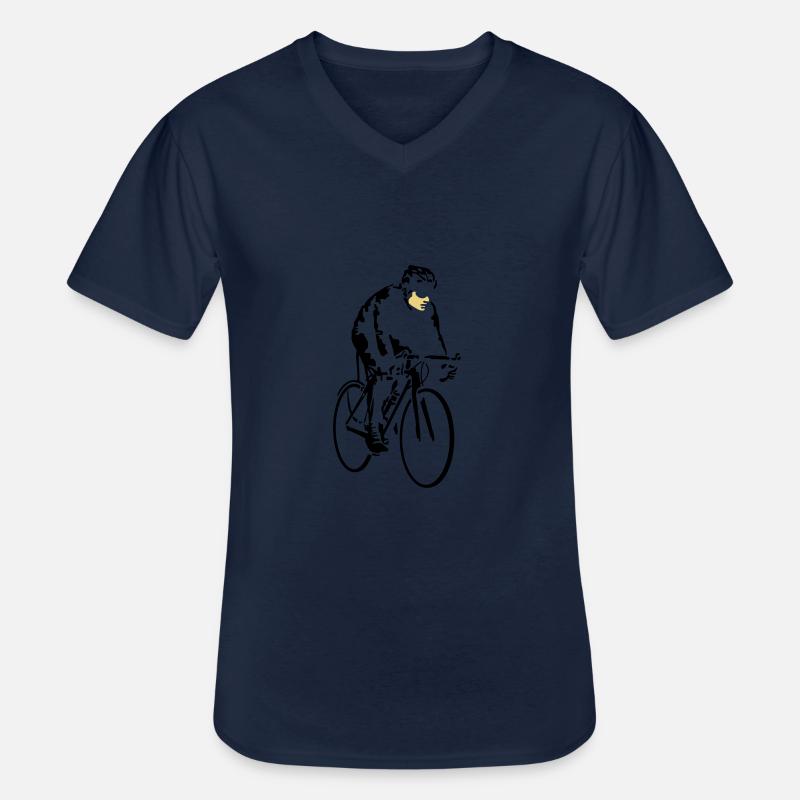 radfahrer_042013_a_2c - Männer-T-Shirt mit V-Ausschnitt - Navy