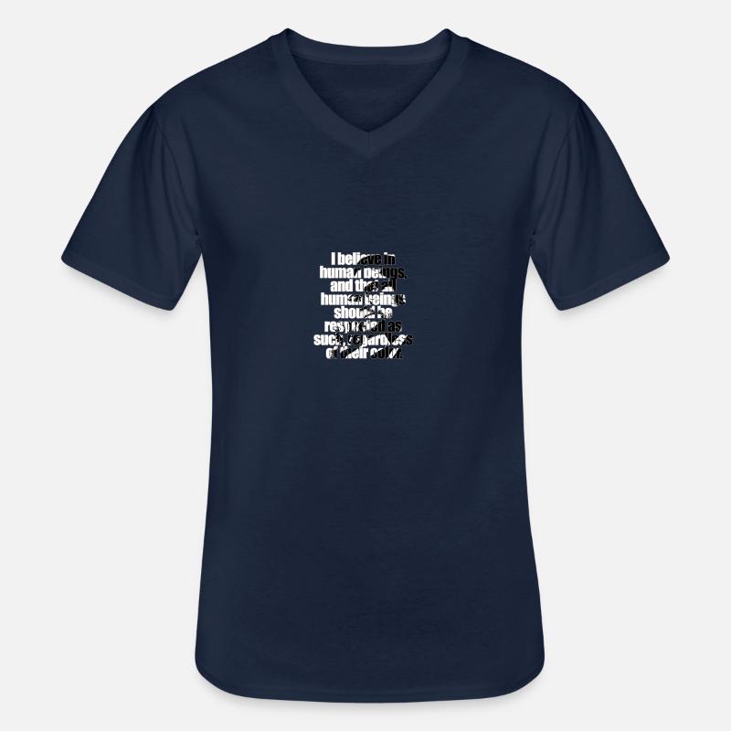 Anti-Rassismus-Sätze - Männer-T-Shirt mit V-Ausschnitt - Navy