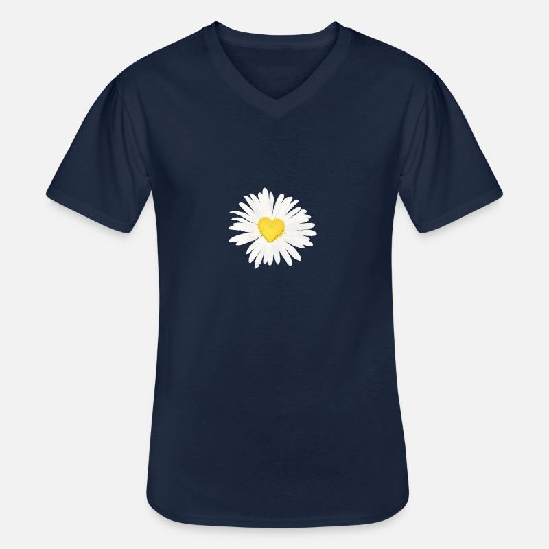 Gaensebluemchen Herz - Männer-T-Shirt mit V-Ausschnitt - Navy