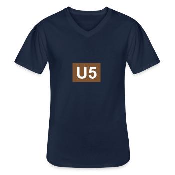 Berlin U-Bahn U5 - Männer-T-Shirt mit V-Ausschnitt - Navy - Vorne - AI Model Male 178 dark (178cm)