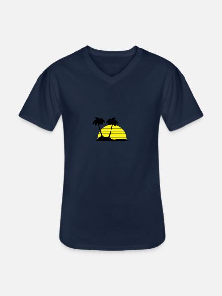 Palm trees - Men's V-Neck T-Shirt - navy
