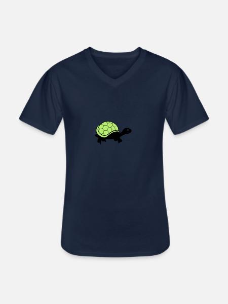 turtle - Men's V-Neck T-Shirt - navy