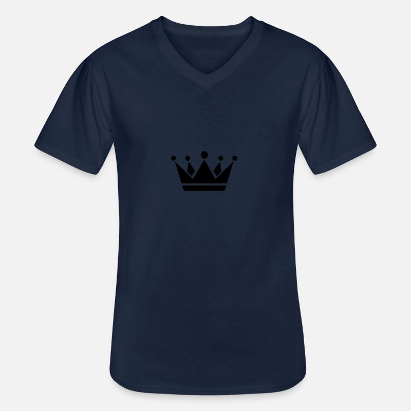 krone - Männer-T-Shirt mit V-Ausschnitt - Navy