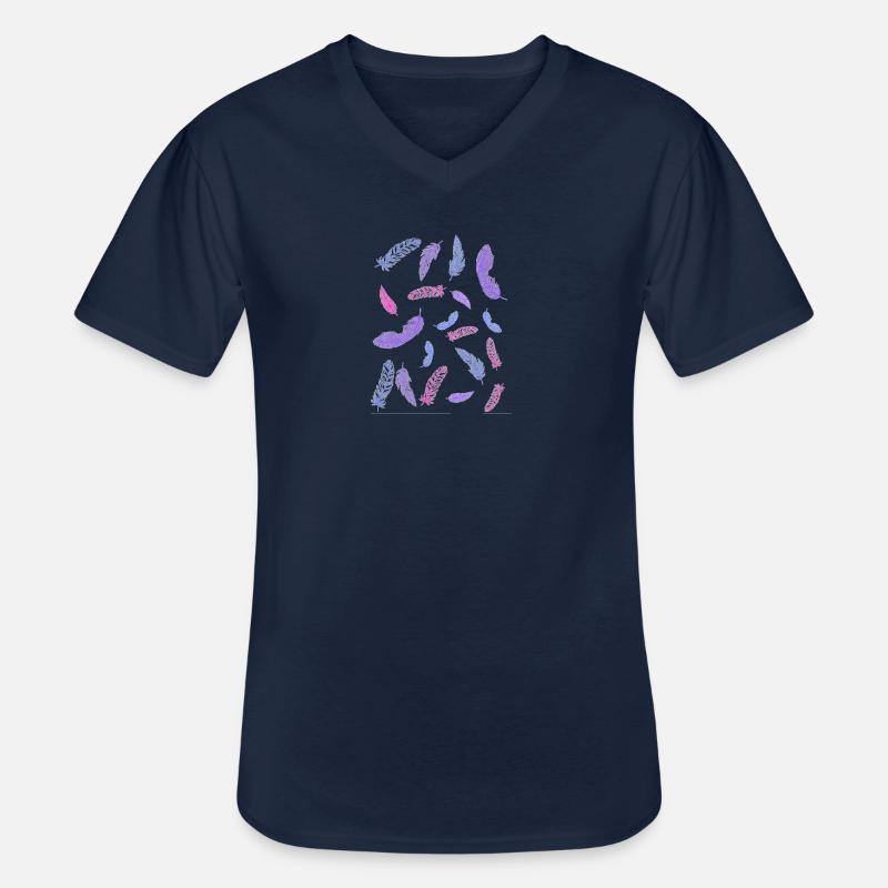 bi federn - Männer-T-Shirt mit V-Ausschnitt - Navy