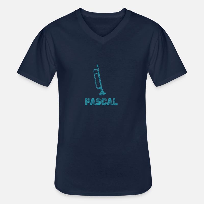 Pascal - Männer-T-Shirt mit V-Ausschnitt - Navy