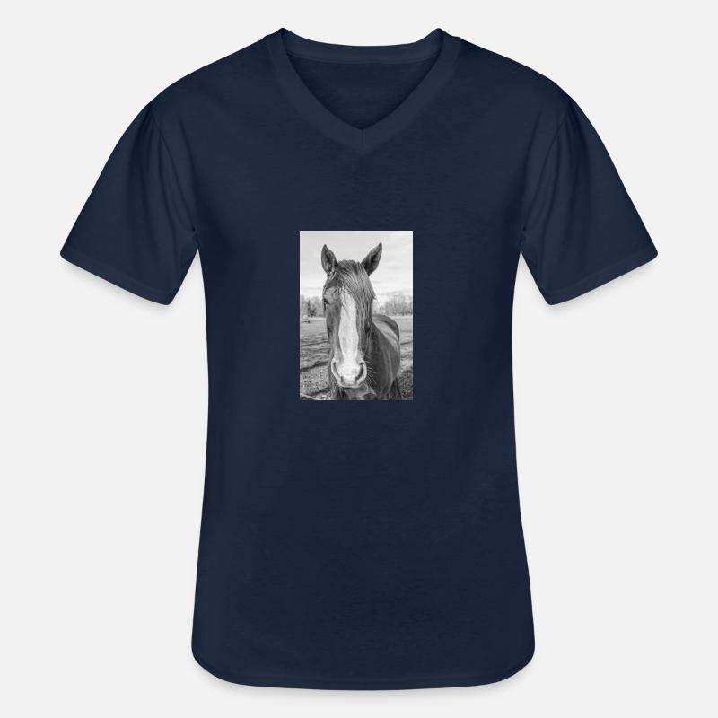 das Pferd - Männer-T-Shirt mit V-Ausschnitt - Navy