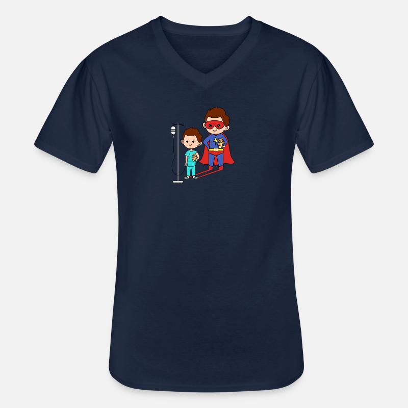 Superheldenshirts - Männer-T-Shirt mit V-Ausschnitt - Navy