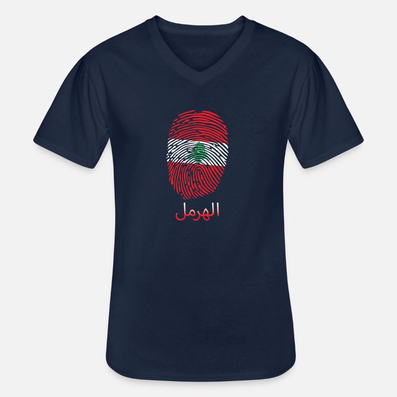 HERMEL Libanese Libanon Libanesin Libanesisch - Männer-T-Shirt mit V-Ausschnitt - Navy