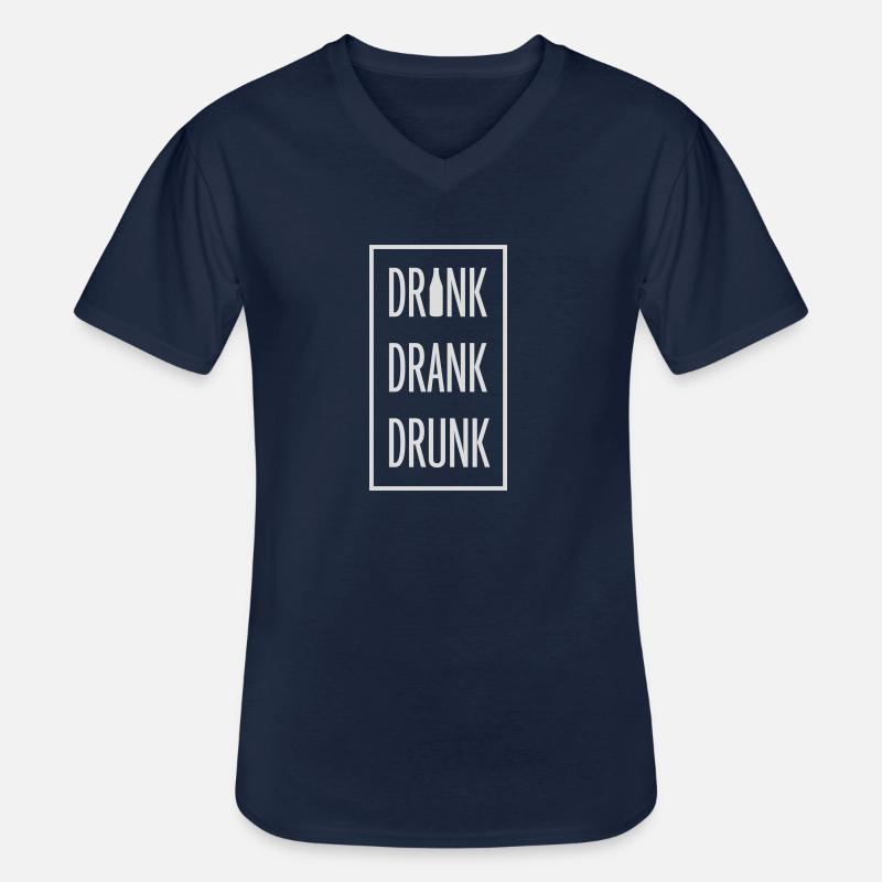 drink drank drunk Zitat - Männer-T-Shirt mit V-Ausschnitt - Navy