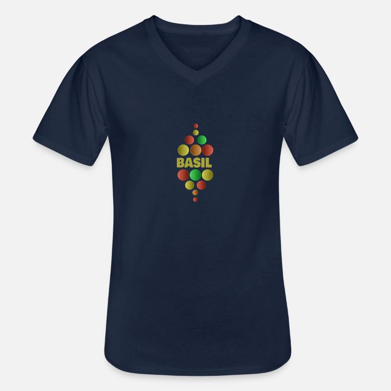 Einschulung Schule Erstklässler Basil - Männer-T-Shirt mit V-Ausschnitt - Navy