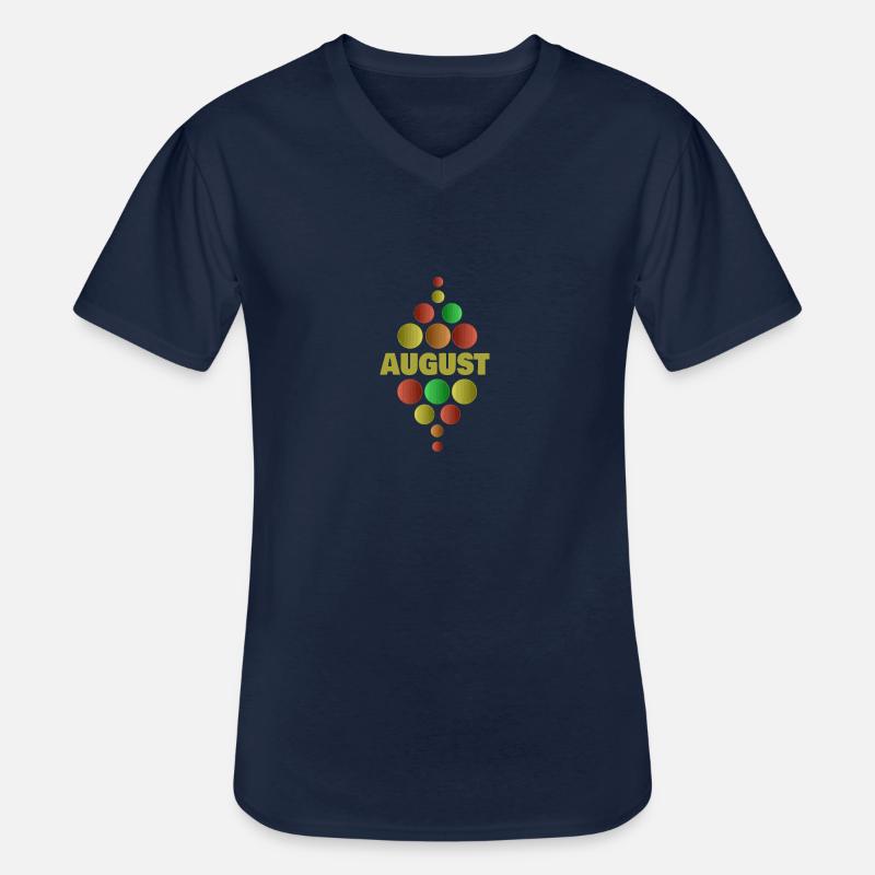 Erstklässler August - Männer-T-Shirt mit V-Ausschnitt - Navy