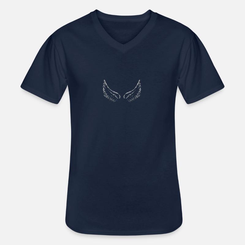 Engelsflügel oder Dämon - Männer-T-Shirt mit V-Ausschnitt - Navy