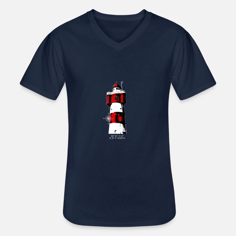 Leuchtturm Roter Sand2 - Männer-T-Shirt mit V-Ausschnitt - Navy