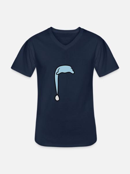 Sleeping cap with bobblehead - Men's V-Neck T-Shirt - navy