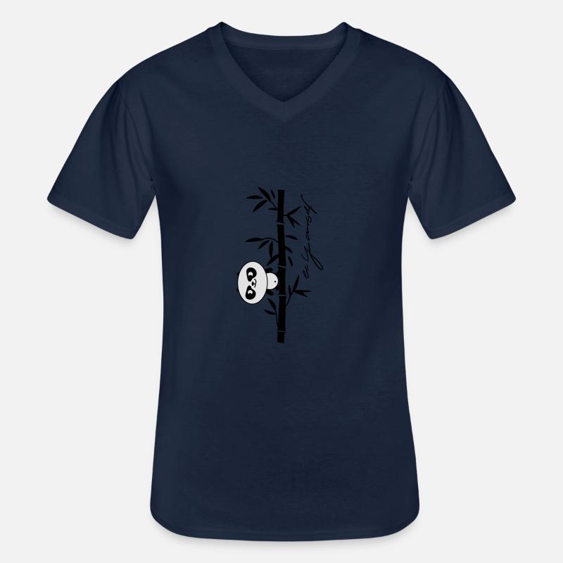 Sei du selbst- Panda - Männer-T-Shirt mit V-Ausschnitt - Navy