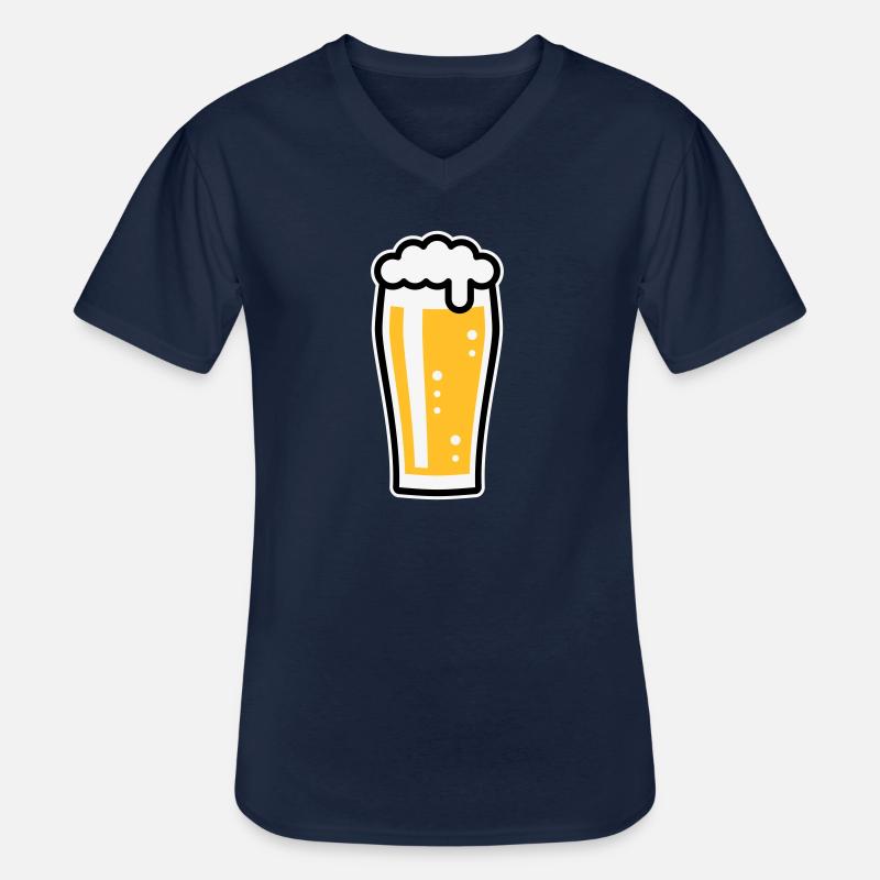 Bierglas (Bier / Willibecher / 3C) - Männer-T-Shirt mit V-Ausschnitt - Navy