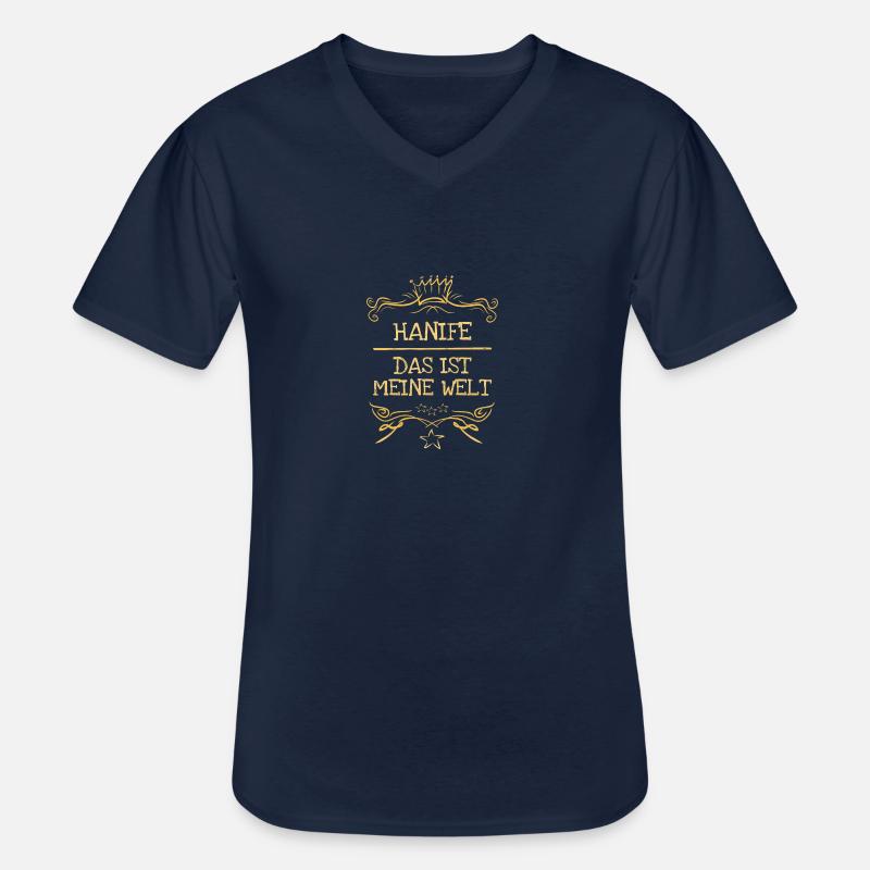 Mädchenname Hanife - Männer-T-Shirt mit V-Ausschnitt - Navy