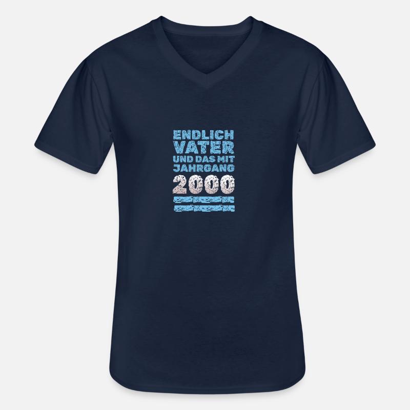 2000 - Männer-T-Shirt mit V-Ausschnitt - Navy