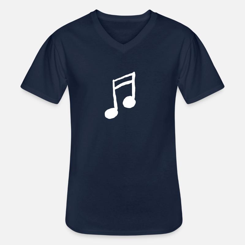Note (Logo groß, weiß) - Männer-T-Shirt mit V-Ausschnitt - Navy