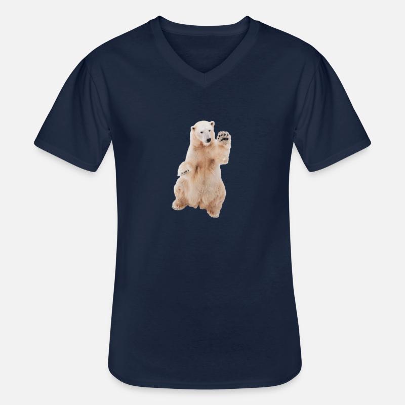 Eisbär - Männer-T-Shirt mit V-Ausschnitt - Navy