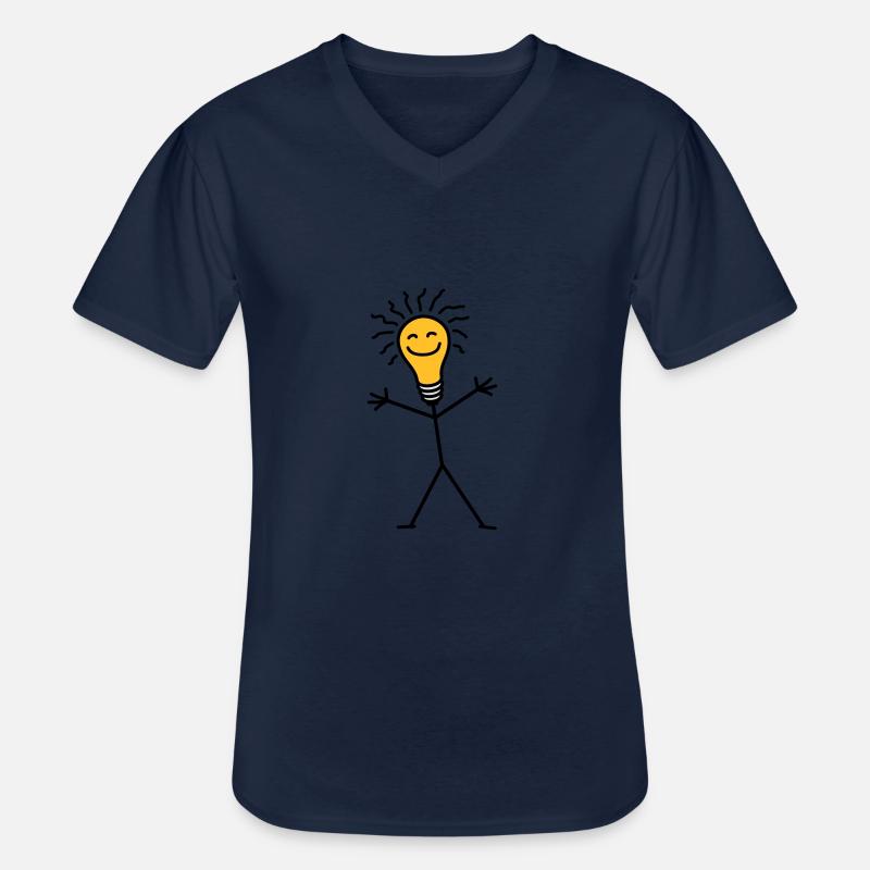 Light Bulb - Männer-T-Shirt mit V-Ausschnitt - Navy