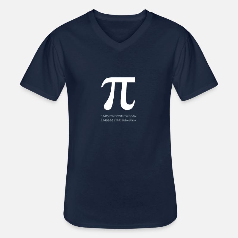 Pi - Männer-T-Shirt mit V-Ausschnitt - Navy