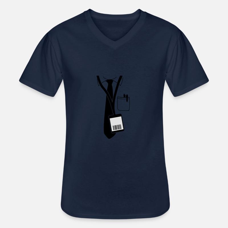code pass - Männer-T-Shirt mit V-Ausschnitt - Navy