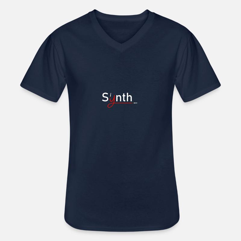 Synthesizer Synth - Männer-T-Shirt mit V-Ausschnitt - Navy