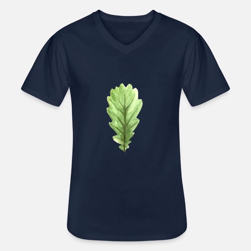 Blatt einer Eiche - Männer-T-Shirt mit V-Ausschnitt - Navy