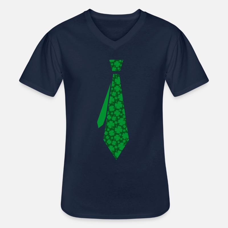 Krawatte Kleblatt - Männer-T-Shirt mit V-Ausschnitt - Navy