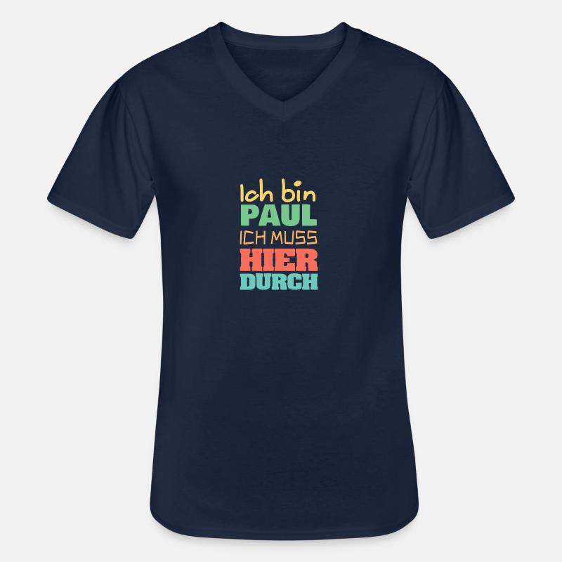 Paul Geschenkidee - Männer-T-Shirt mit V-Ausschnitt - Navy