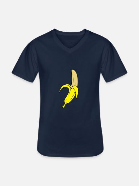 banana - Men's V-Neck T-Shirt - navy