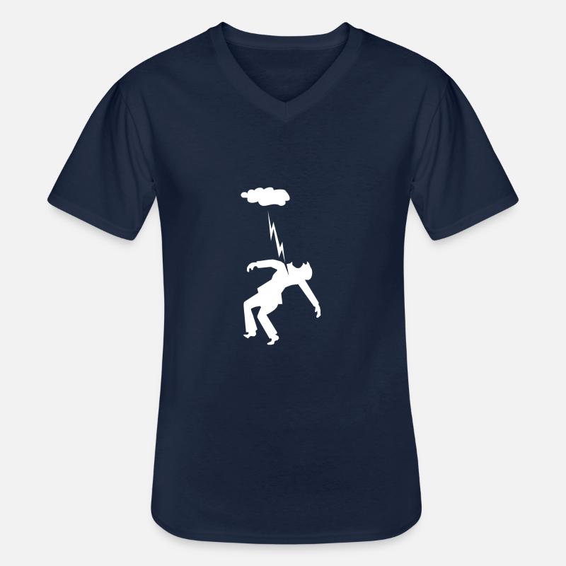 blitz strike - Männer-T-Shirt mit V-Ausschnitt - Navy