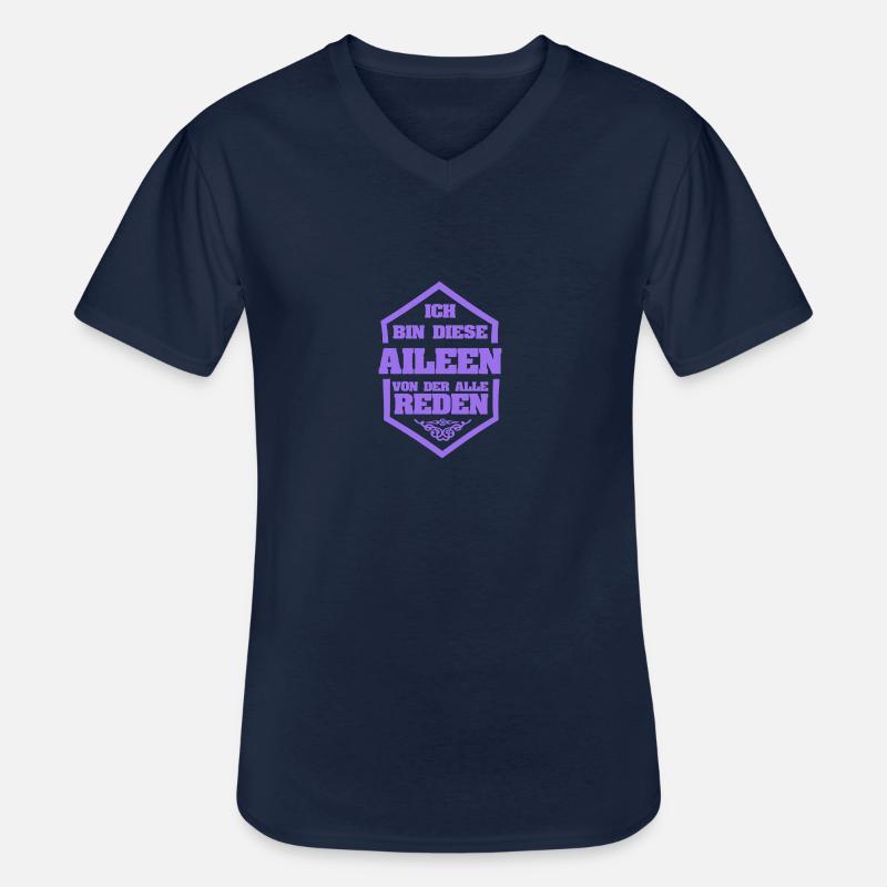 Rufname Aileen - Männer-T-Shirt mit V-Ausschnitt - Navy