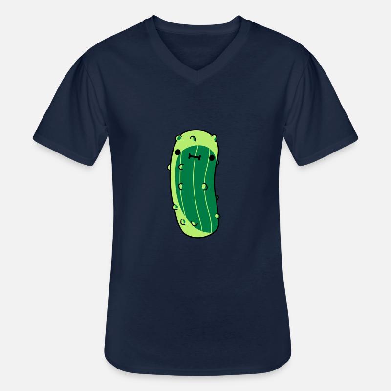 kleine gurke mit - Männer-T-Shirt mit V-Ausschnitt - Navy