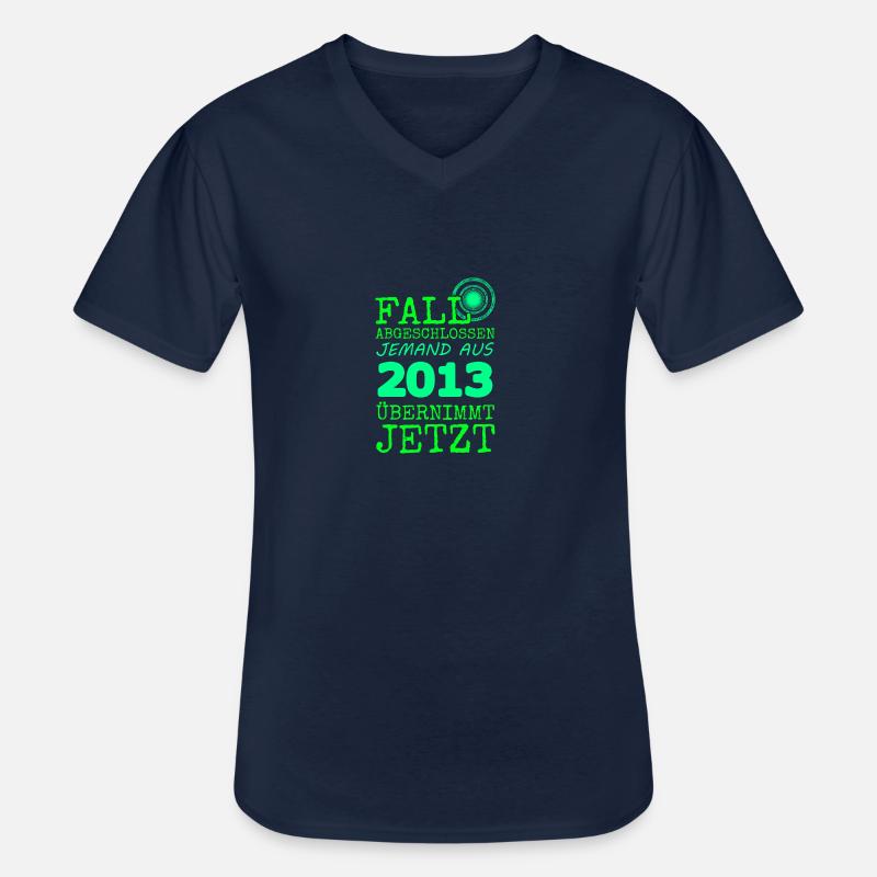 2013 2013 - Männer-T-Shirt mit V-Ausschnitt - Navy