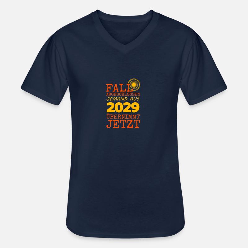 Fall 2029 - Männer-T-Shirt mit V-Ausschnitt - Navy
