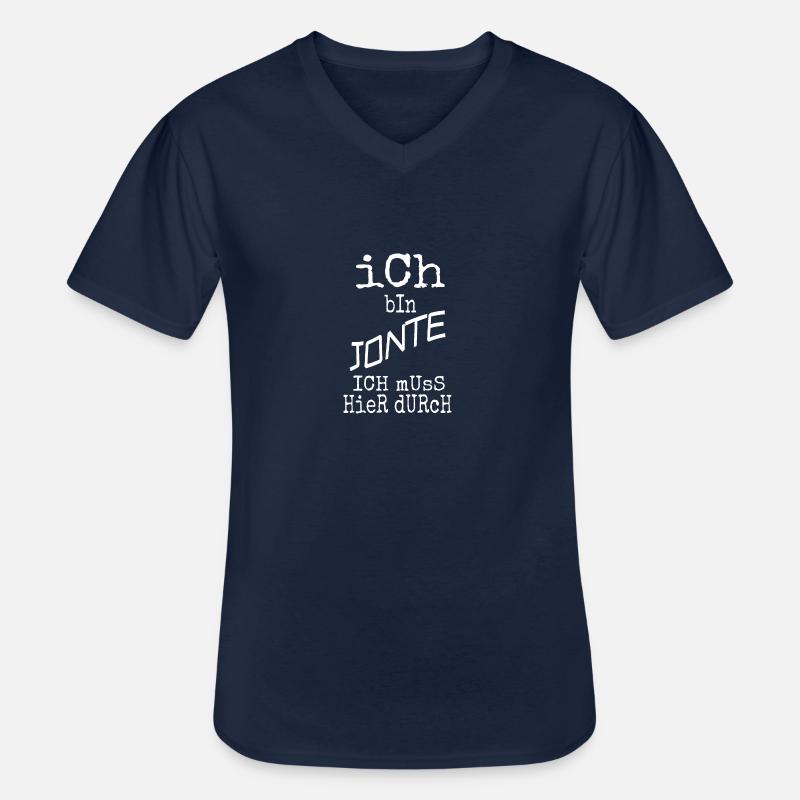 Jonte - Männer-T-Shirt mit V-Ausschnitt - Navy