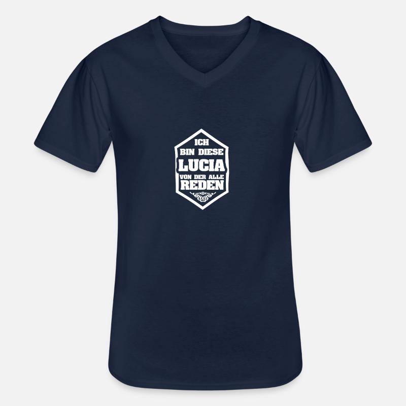 Lucia als Rufname - Männer-T-Shirt mit V-Ausschnitt - Navy
