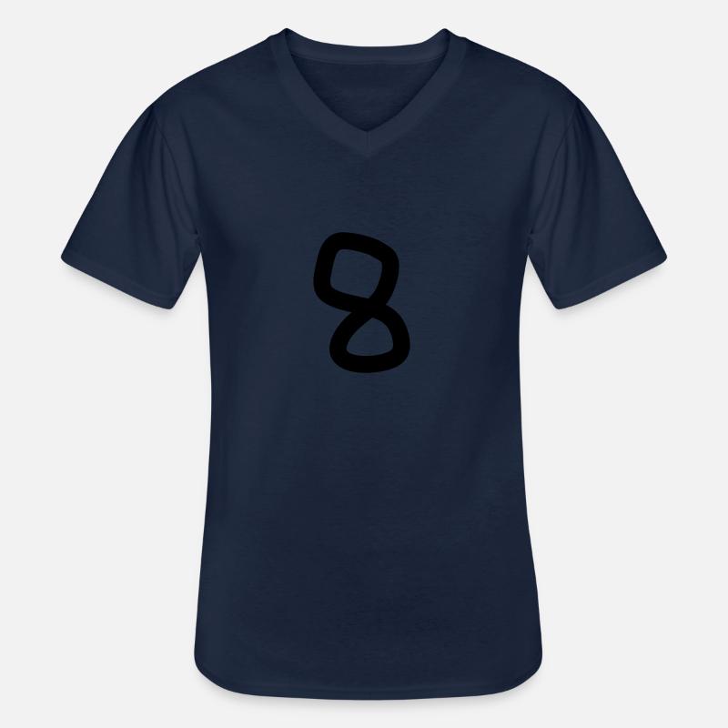 8 - Männer-T-Shirt mit V-Ausschnitt - Navy