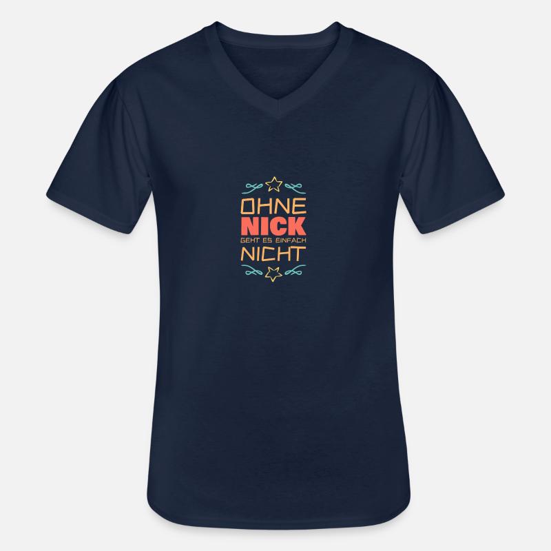 Nick als Nick - Männer-T-Shirt mit V-Ausschnitt - Navy
