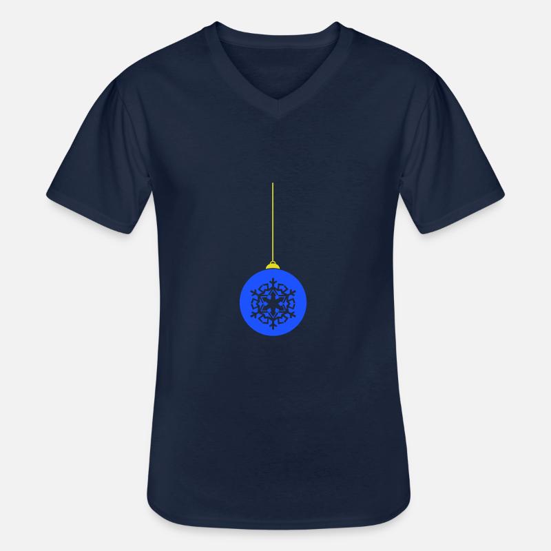 Weihnachtskugel deko - Männer-T-Shirt mit V-Ausschnitt - Navy