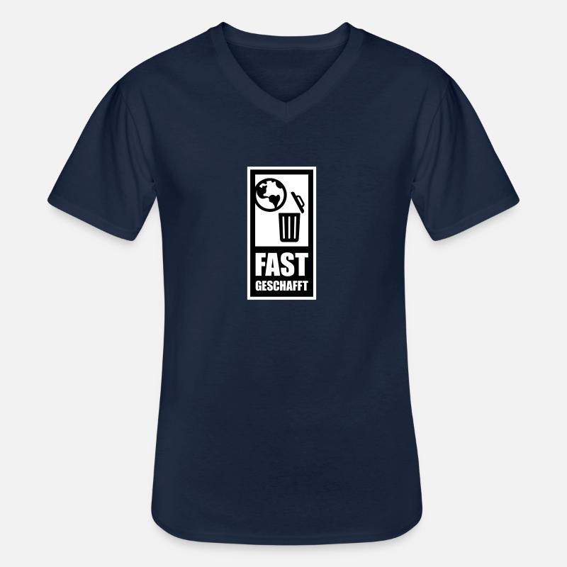 fast geschafft - Männer-T-Shirt mit V-Ausschnitt - Navy
