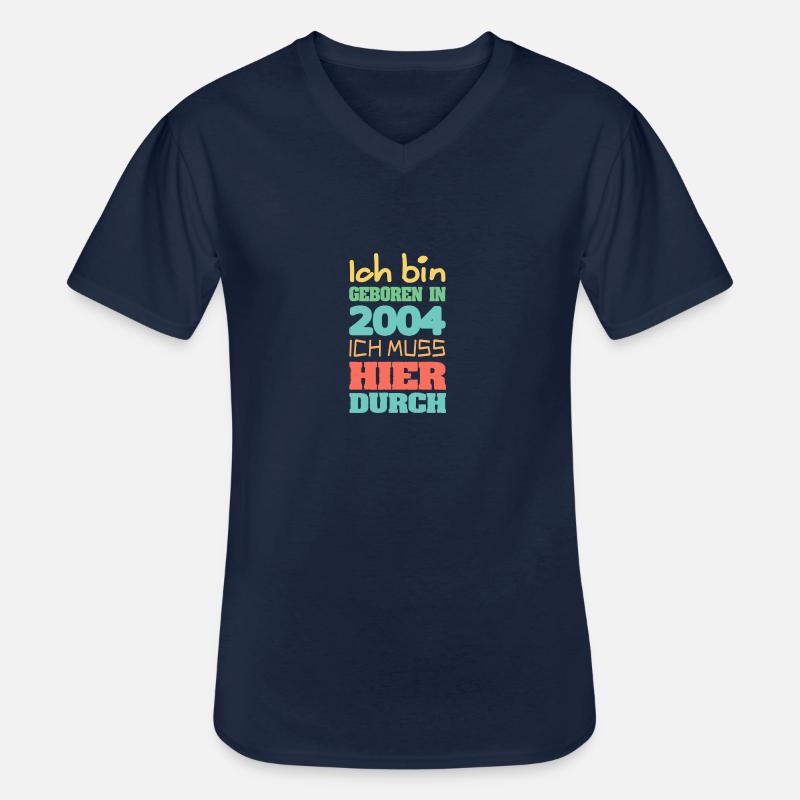 2004 - Männer-T-Shirt mit V-Ausschnitt - Navy
