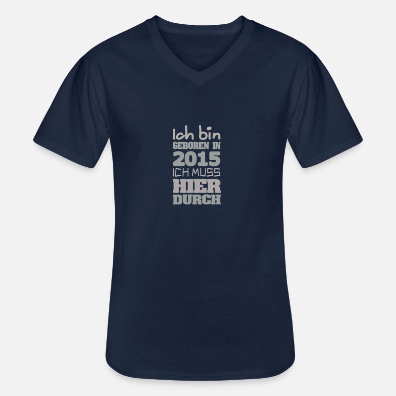 Bin 2015 - Männer-T-Shirt mit V-Ausschnitt - Navy