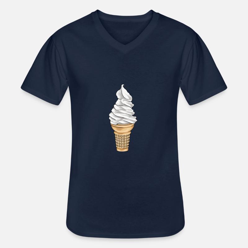 Softeis Eistüte Eisdiele - Männer-T-Shirt mit V-Ausschnitt - Navy