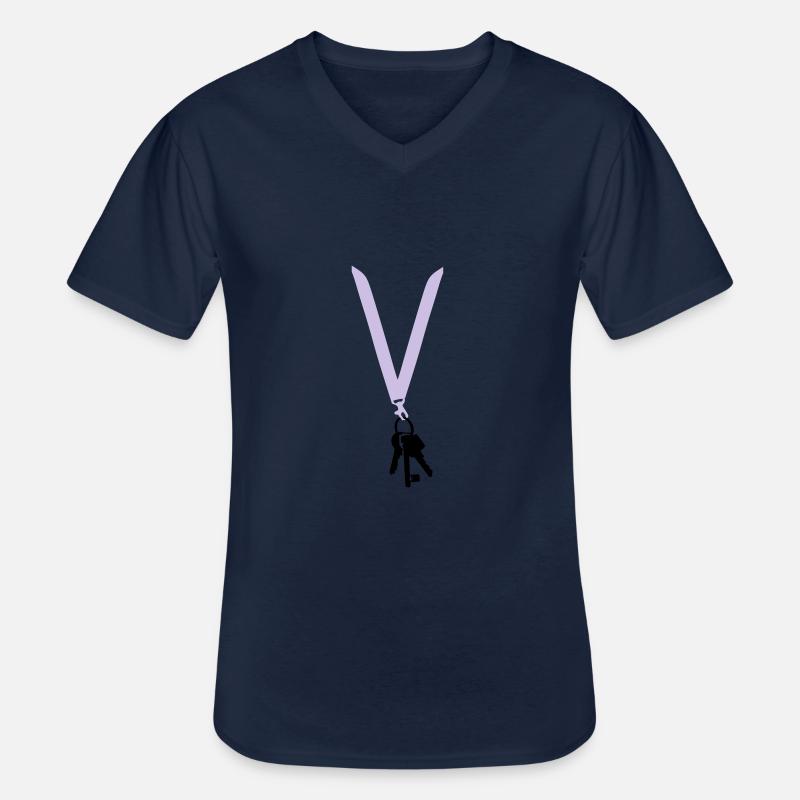 schluessel - Männer-T-Shirt mit V-Ausschnitt - Navy