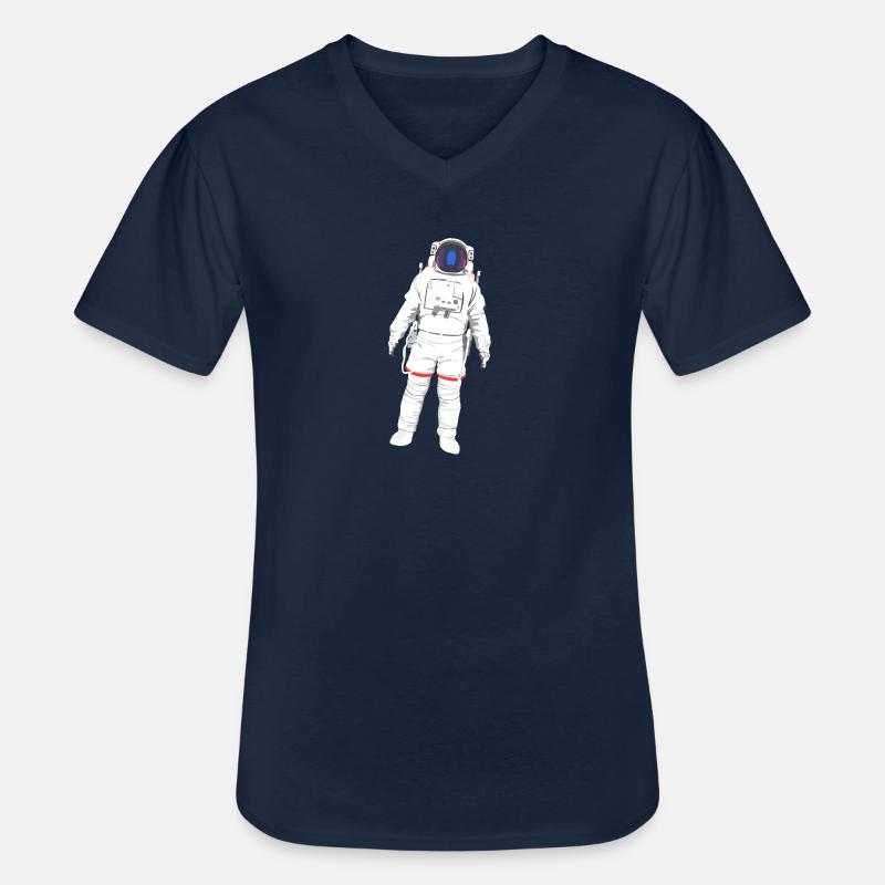 Astronaute planant dans l’espace - T-shirt col V Homme - marine