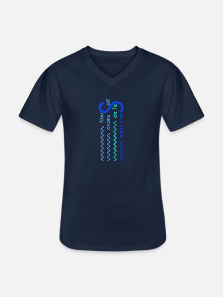 Eaux vives Version 2 - T-shirt col V Homme - marine